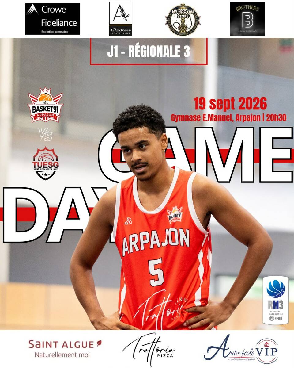 J1 - SM1 - Régionale 3  Arpajon  V/S  St Germain en Laye