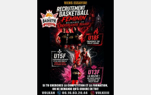 Recrutement Féminin U13F- U15F-U18F rejoignez la déferlante rouge !